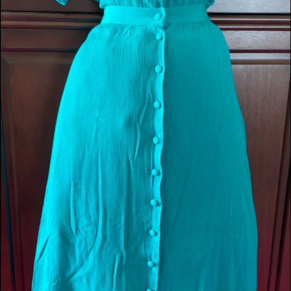 SAG HARBOR 2-pc green hobo bohemian maxi dress M - Picture 9 of 16